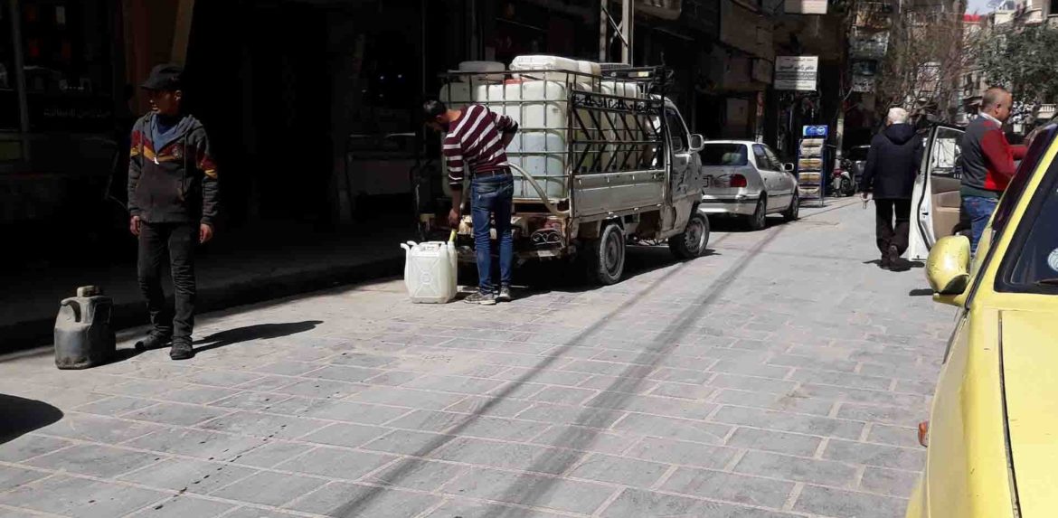 صهريج-لبيع-مياه-الشرب في منطقة جرمانا جنوب دمشق