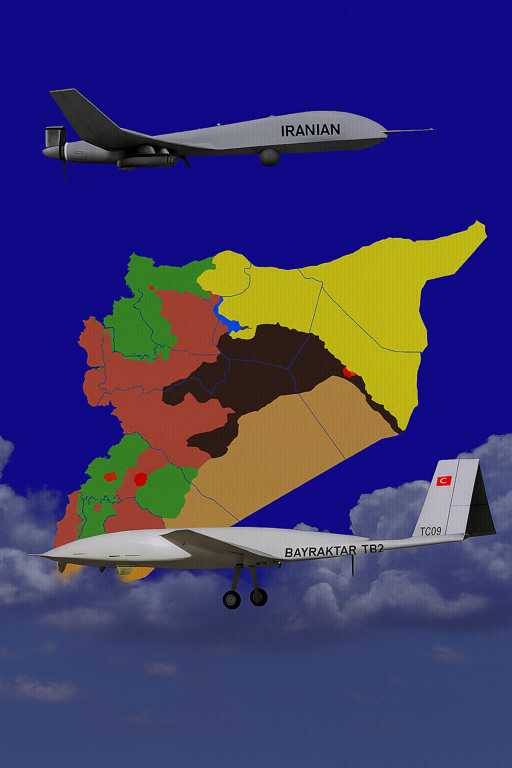 المسيرات في مطار الضبعة سوريا مسيرات بيرقدار، مسيرات شاهد 136، مسيرات ابابيل 4