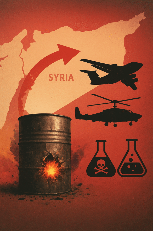 رحلة خبراء لنقل صناعة البراميل المتفجرة من سوريا باتجاه روسيا